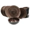 18tlg. Tellerset Samos Reactive Glaze Braun - 24327306