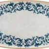6x Servierplatten Speiseteller Porzellan Geschirr Oval Weiß Blau Braun Bonna Viento Hygge 34x17,5cm Mediterran