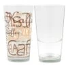 2er Set Mix Latte Macchiato Glas 39cl Stapelbar Mit Dekor / Ohne Dekor