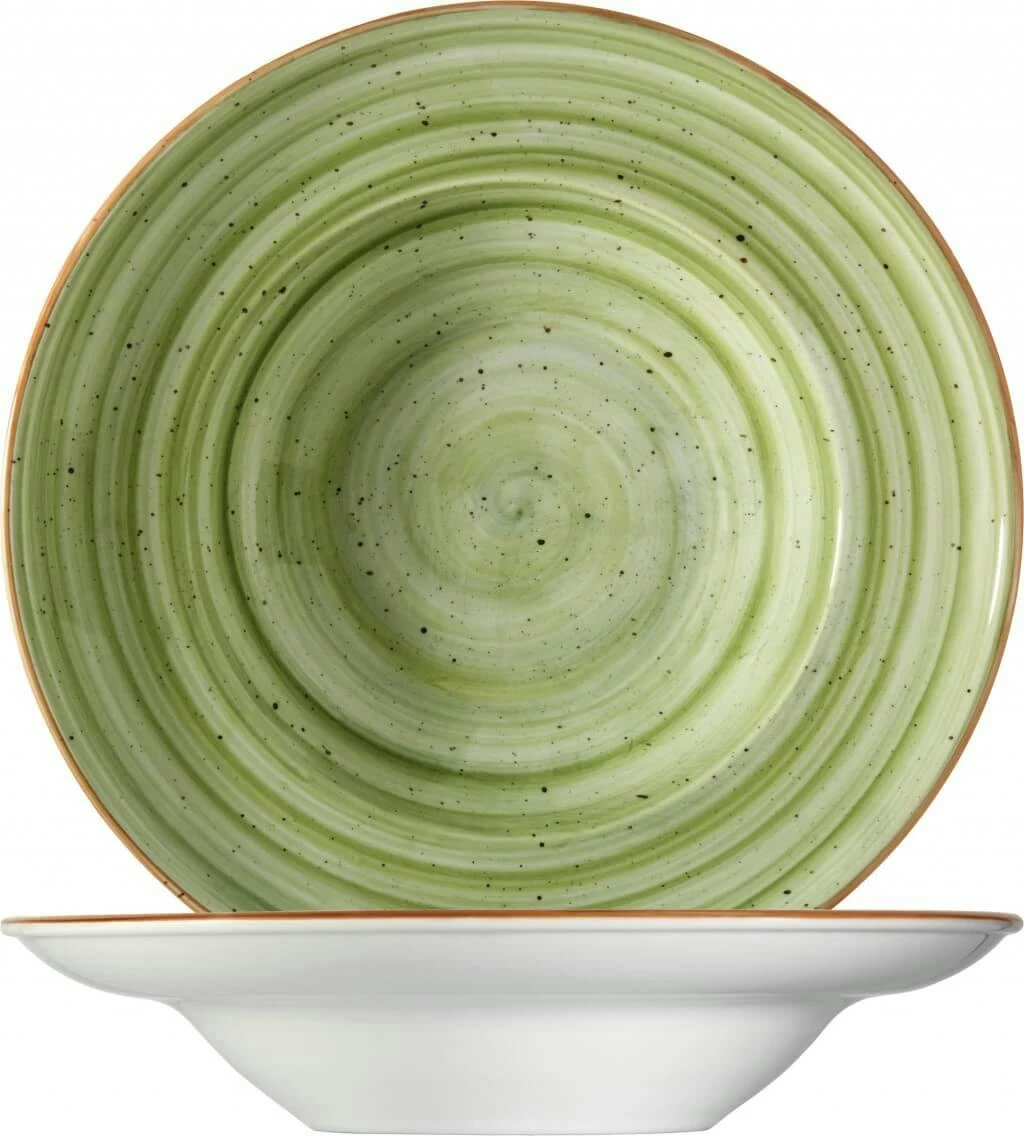 6x Pastateller Geschirr Teller Tief 27cm 45cl Grün Braun Porzellan Rund Bonna Ore Mar Gourmet 3 6x Pastateller Geschirr Teller Tief 27cm 45cl Grün Braun Porzellan Rund Bonna Ore Mar Gourmet – Bild 3