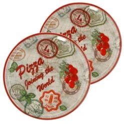 4er Set Pizzateller Charme Red - Rom Rot - 33cm - 04018#ZCHAR -Besteckladen 1229cb03 998a 42ba ae1c e57763a214dc