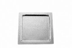 Tablett Quadratisch, Reiskorn, Mittel Durchmesser 40,0 Cm Aluminium Vernickelt
