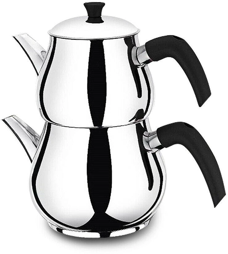 HOFFMANNS Home & More Teekanne 18/10 Edelstahl Teekocher Rostfrei Wasser/Tee-Kessel Griff Schwarz 1 HOFFMANNS Home & More Teekanne 18/10 Edelstahl Teekocher Rostfrei Wasser/Tee-Kessel Griff Schwarz