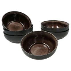 6er Set Schalen Samos Reactive Glaze Braun - 24327306