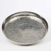 Tablett Rund, Gehämmert, Mittel Höhe 4,0 Cm Ø 46,0 Cm Aluminium Vernickelt