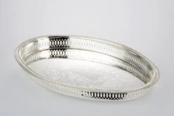 Galerie-Tablett Oval 16,0 X 12,0cm, H 4,0cm Versilbert -Besteckladen 2d29235a 75d0 48a3 811c 07b77355e8f9
