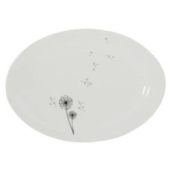 Zauberwerk Wunschblume Servierplatte Oval 21,5 X 30,5 Cm Weiß Porzellan