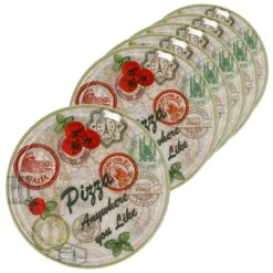 6er Set Pizzateller Charme Green - Moskau Grün - 33cm - 04018#ZCHAV -Besteckladen 2fb53308 1fa7 417e 9a5c 5a3498e01242 3