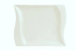 Kaffeeservice Harmony 18tlg. Eckig Porzellan Für 6 Personen Weiß Geschwungene Kant