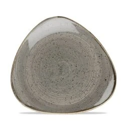 12 X Teller Flach Dreieckig 22,9cm STONECAST Peppercorn Grey