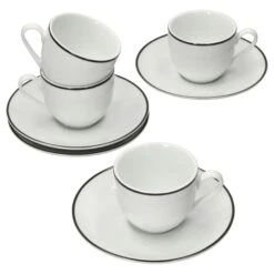 4er Set Lineo Espressotasse Mit Untertasse - 404951 + 404968