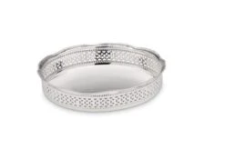 Galerie-Tablett Rund D 26,5cm, H 5,0cm Versilbert