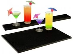 2x Contacto GlÀserabtropfmatte, Schwarz, Gummi, LÀnge: 45 Cm, Breite: 30 Cm, Höhe: 1 Cm