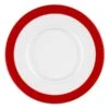 6 X Seltmann Untere Zur Suppentasse 17,5 Cm, Form: Vitalis, Dekor: 34929 Dunkelrotes Band