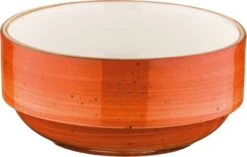6x Dipschalen Snackteller Schälchen Orange Creme Geschirr Porzellan Rund Bonna Aura Terracotta Banquet Stapelschale 12cm 35cl