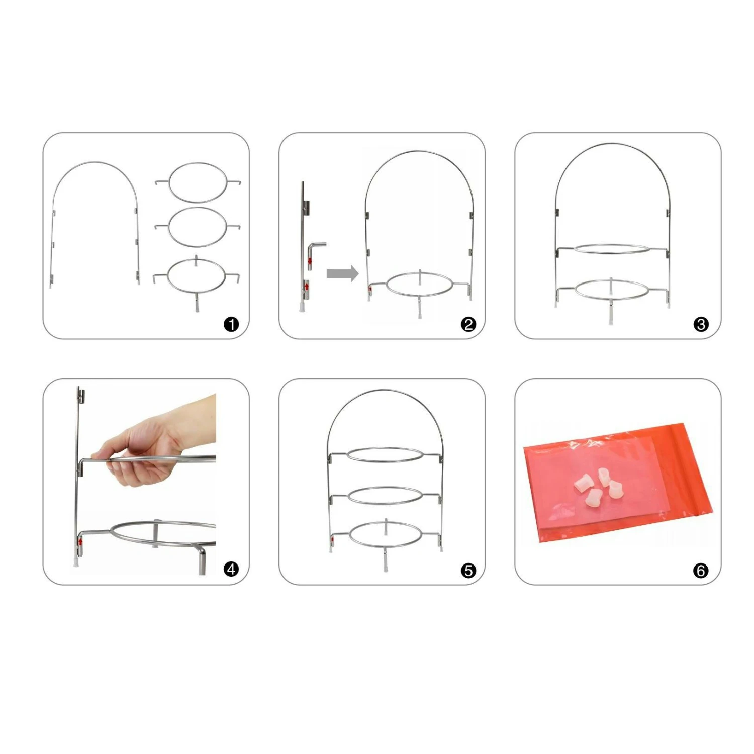 EGenuss 2-er Set Serviergestelle Für Teller Mit 3 Ebenen | Telleretagere Aus Hochwertigem Edelstahl Mit Rutschfesten Gummifüßen 7 EGenuss 2-er Set Serviergestelle Für Teller Mit 3 Ebenen | Telleretagere Aus Hochwertigem Edelstahl Mit Rutschfesten Gummifüßen – Bild 7
