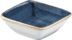 6x Dipschalen Snackteller Schälchen Blau Creme Geschirr Porzellan Quadratisch Bonna Aura Dusk Moove 8x8,5cm , 9cl