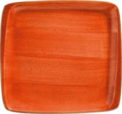 6x Servierplatten Speiseteller Porzellan Geschirr Rechteckig Orange Creme Bonna Aura Terracotta Moove 32x30cm Kantenschutz