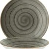 6x Pastateller Geschirr Tief 25cm 130cl Anthrazitgrau Creme Rund Porzellan Bonna Aura Space Bloom Kantenschutz