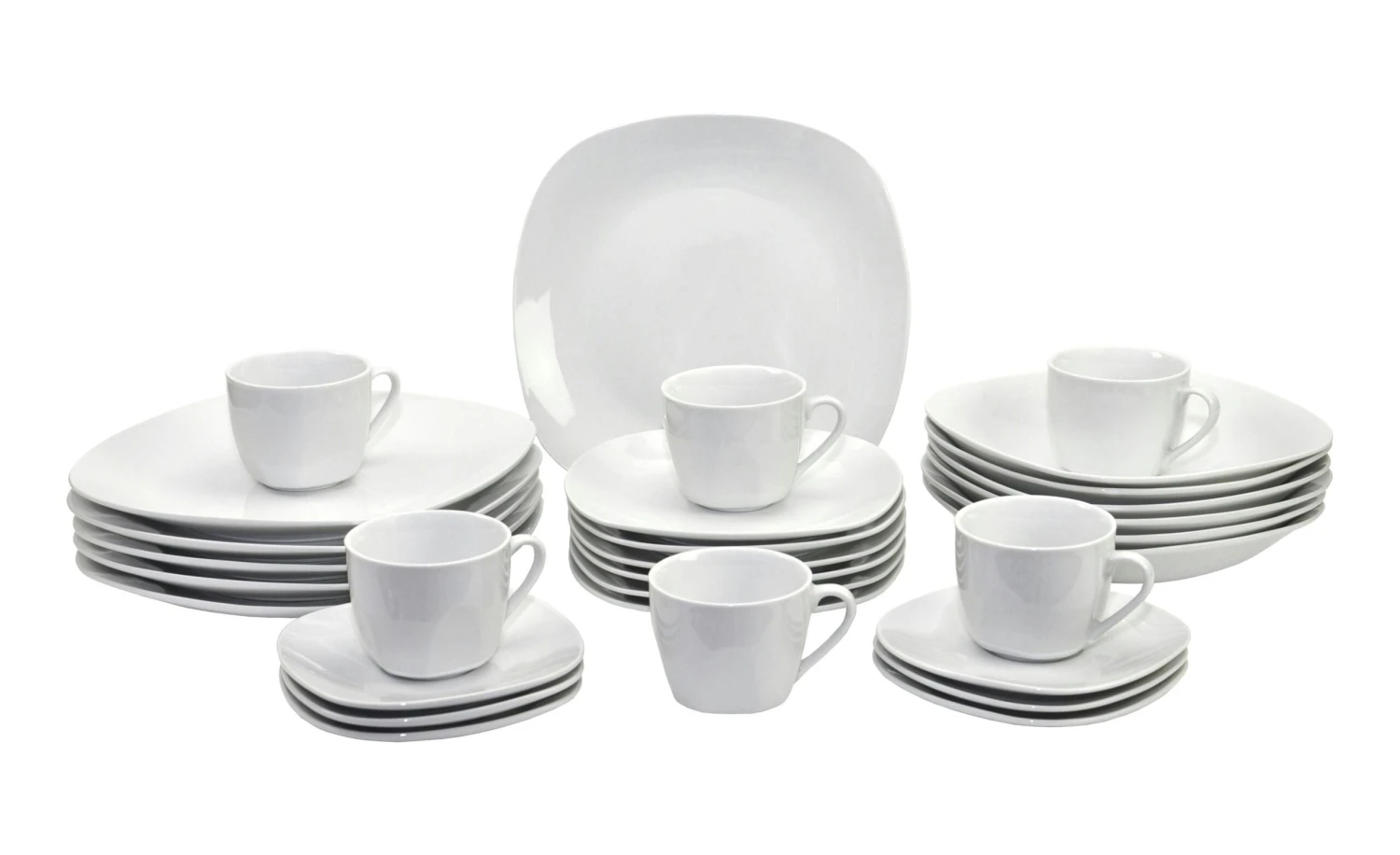 Van Well Kombiservice Atrium 30tlg. Weiß Porzellan Für 6 Personen Eckig Mit Runden Kanten 1 Van Well Kombiservice Atrium 30tlg. Weiß Porzellan Für 6 Personen Eckig Mit Runden Kanten