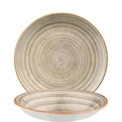 6x Pastateller Geschirr Tief 20cm 50cl Beige Creme Hellbraun Rund Porzellan Bonna Aura Terrain Gourmet Kantenschutz