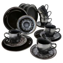 18tlg. Tellerset Samos Reactive Glaze Braun - 24327306 -Besteckladen 5ea48aed 54c1 47a3 8937 231fe6f53a46