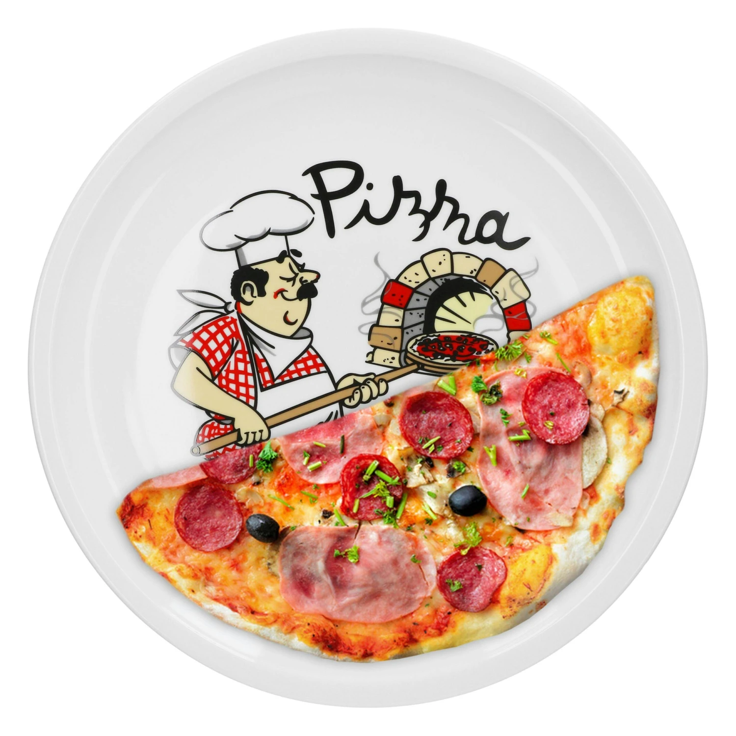 Van Well Pizzateller Mit Küchenchef Dekor 1 Van Well Pizzateller Mit Küchenchef Dekor