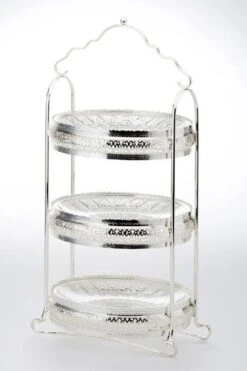 Etagere 2-stöckig, Glatt Poliert Gesamt-H 26,0cm, Teller-D 18,0cm & 21,0cm Edelstahl -Besteckladen 71866051 a4a4 4702 a242 978b7e668e46 6