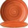 6x Pastateller Geschirr Tief 25cm 130cl Orange Creme Rund Porzellan Bonna Aura Terracotta Bloom Kantenschutz
