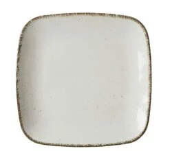 Frühstücksteller Teller Casa Porzellan Creme Eckig 22,5 X 22,5 X 2,5 Cm