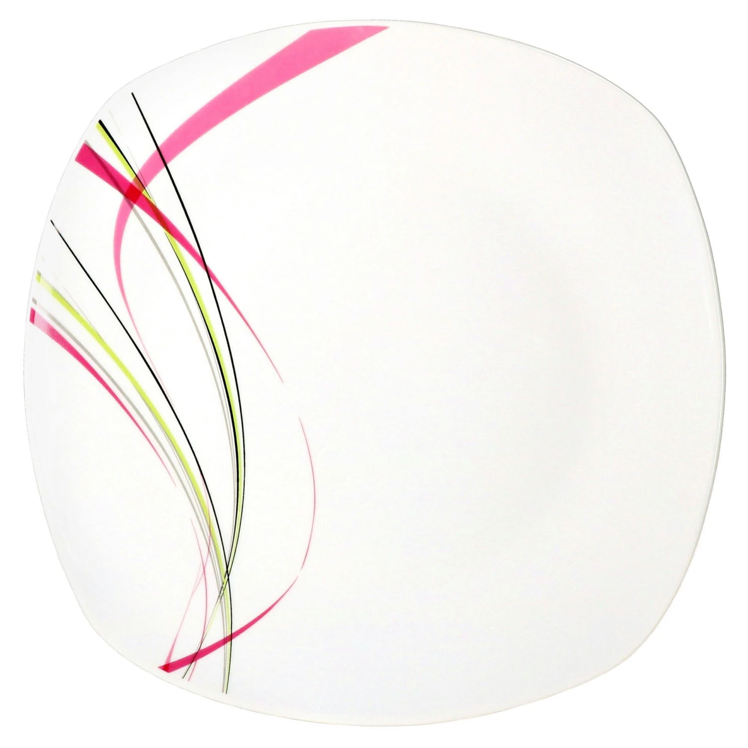 Tafelservice Fashion 12tlg. Leicht Eckig Porzellan Für 6 Personen Weiß Mit Liniendekor 7 Tafelservice Fashion 12tlg. Leicht Eckig Porzellan Für 6 Personen Weiß Mit Liniendekor – Bild 7