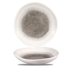 Studio Prints Raku Collection Tiefer Teller Quartz Black ø25,3cm 1100ml Schwarz (12 Stück) Von CHEFGASTRO