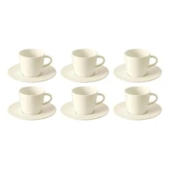 Villeroy & Boch Manufacture Rock Kaffee Set Weiß 12-teilig