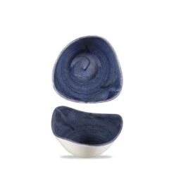 12 X Schale Dreieckig 15,3cm 260ml STONECAST PATINA Cobalt Blue