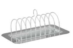Toast-Ständer Auf Tablett Für 8 Toast, Inklusive Glasscheibe, Versilbert, Tablett