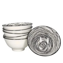 6er Set Müslischale Rabisco Schwarz Weiß - 87657