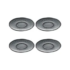 Leonardo MATERA Espressountertasse 11 Cm Anthrazit 4er Set