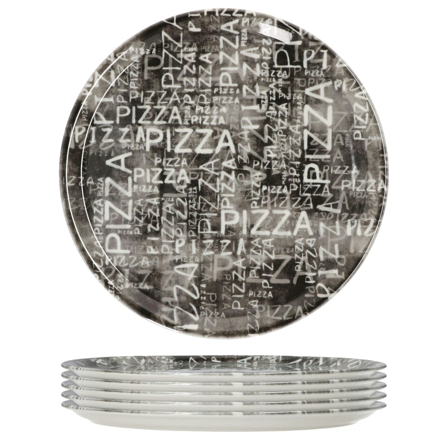 6er Set Pizzateller Napoli Black & White 33cm - 04018#Z70 + 04018#Z69 4 6er Set Pizzateller Napoli Black & White 33cm - 04018#Z70 + 04018#Z69 – Bild 4