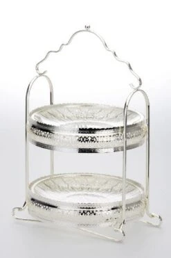 Etagere 2-stöckig, Glatt Poliert Gesamt-H 26,0cm, Teller-D 18,0cm & 21,0cm Edelstahl -Besteckladen a47e3d2d f4c9 4327 8903 7d2badadeeab 5