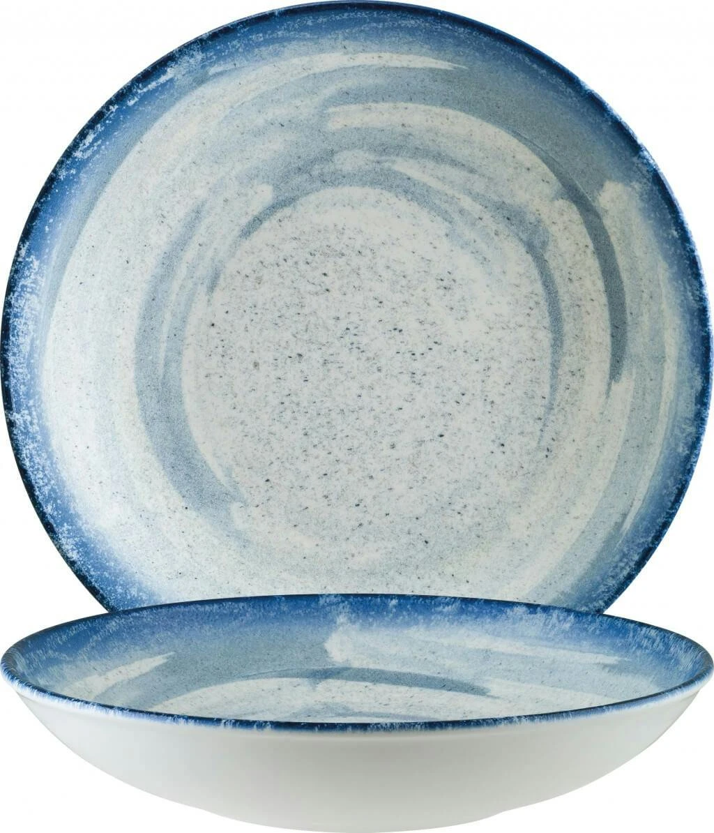 6x Pastateller Geschirr Tief 28cm, 170cl, Türkis Braun Blau Rund Porzellan Bonna Madera Mint Bloom 2 6x Pastateller Geschirr Tief 28cm, 170cl, Türkis Braun Blau Rund Porzellan Bonna Madera Mint Bloom – Bild 2