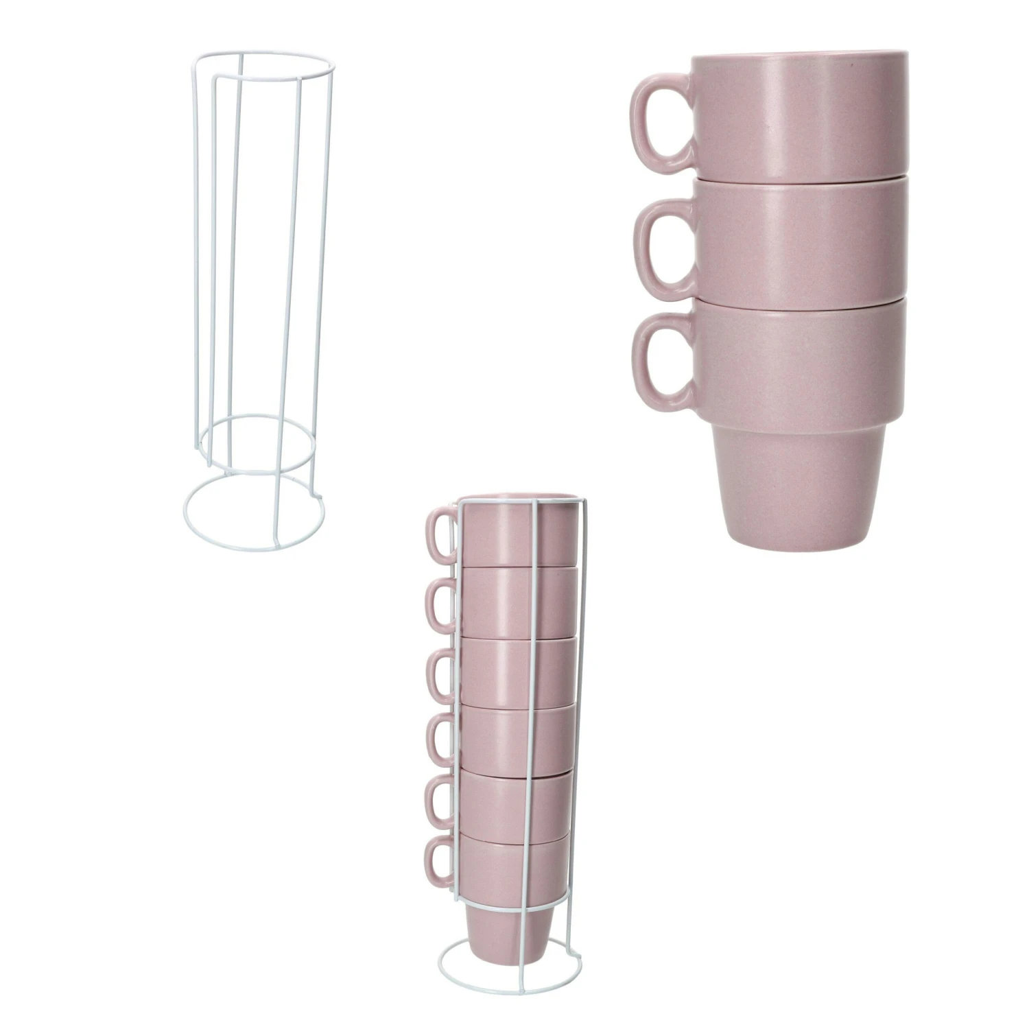 6er Set Kaffeebecher Mit Ständer Stata 250ml Rosa Tasse Henkel Porzellan Stapelbar 6 6er Set Kaffeebecher Mit Ständer Stata 250ml Rosa Tasse Henkel Porzellan Stapelbar – Bild 6