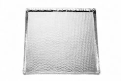 Tablett Quadratisch, Gehämmert, Groß Durchmesser 50,0 Cm Aluminium Vernickelt