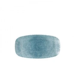 12 X Platte Eckig 29,8x15cm RAKU Topaz Blue