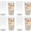12er Set Mix Latte Macchiato Glas 39cl Stapelbar Mit Dekor / Ohne Dekor