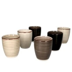 6er Set Kaffeebecher Grey Baita OHNE Henkel
