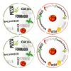 4er Set Pizzateller Tomate Weiß Mit Dekor Ø 31cm - 2x Grün & 2x Rot - 27020533