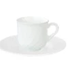 12er Set Kaffeetasse 23,5 Cl Mit Untertasse 15,5cm Ebro Aus Opal-Hartglas