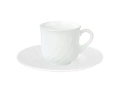 12er Set Kaffeetasse 23,5 Cl Mit Untertasse 15,5cm Ebro Aus Opal-Hartglas