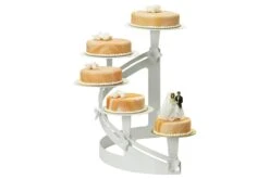 Schneider Etagen-Tortenständer," Treppe Links" 5-tlg., Lackierter Stahl, Weiß