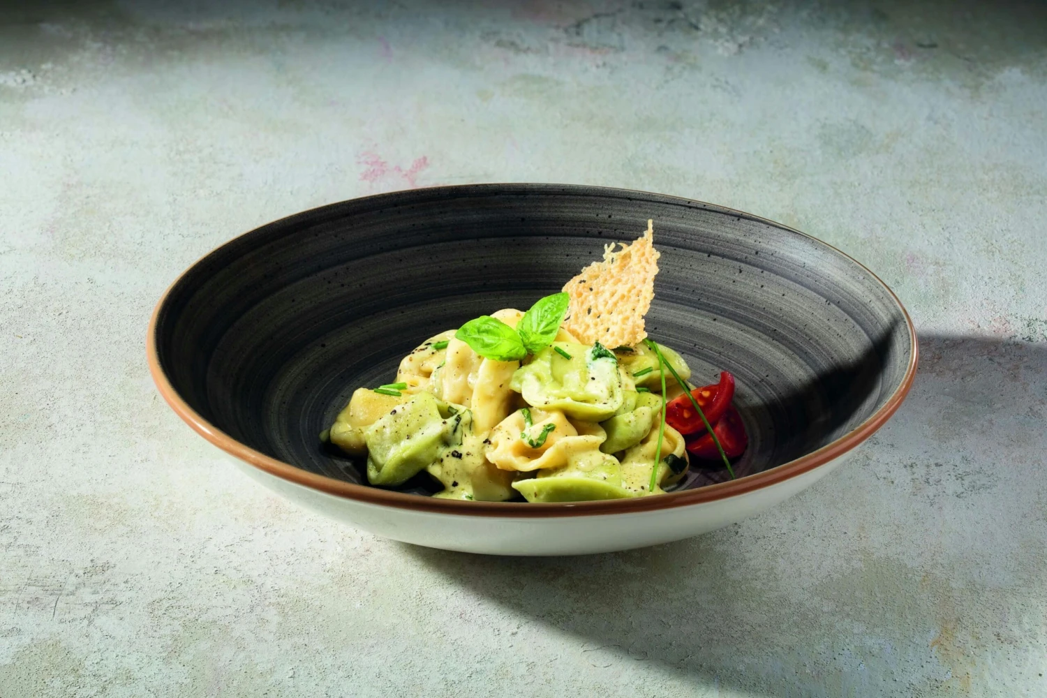 6x Pastateller Geschirr Tief 25cm 130cl Anthrazitgrau Creme Rund Porzellan Bonna Aura Space Bloom Kantenschutz 6 6x Pastateller Geschirr Tief 25cm 130cl Anthrazitgrau Creme Rund Porzellan Bonna Aura Space Bloom Kantenschutz – Bild 6